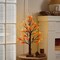 24" Lighted Fall Maple Tree with 72 LED Lights – Artificial Autumn Birch Tree Decor with Maple Leaves, Squirrels & Acorns – USB/Battery Operated Thanksgiving Tabletop Decoration with Timer